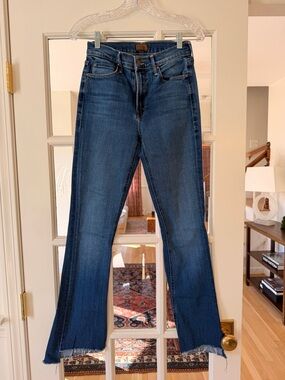 MOTHER Dark Blue Denim Flare Jeans
